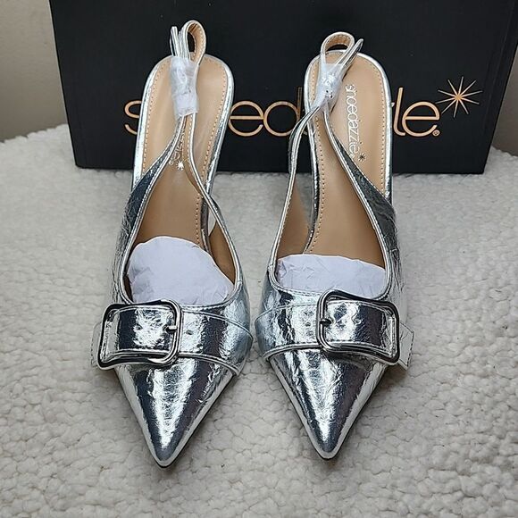 NIB Shoe Dazzle Pumps GiGi Silver Size 9 - Picture 2 of 8